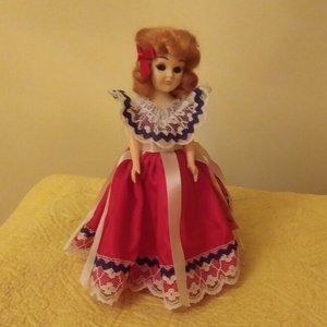 January Girl Carlson Dolls USA, Vintage 8-66,Traditional Costume Sleepy Eyes